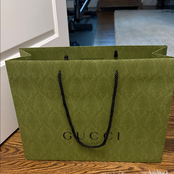 Gucci Olive Green Shopping Bag with Black Handles!
